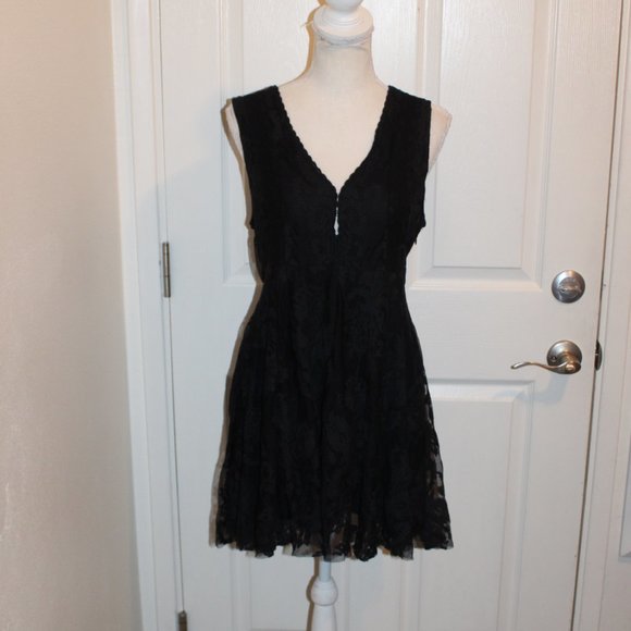 Final $ Sexy Free People Black Lace Dress Women 8
